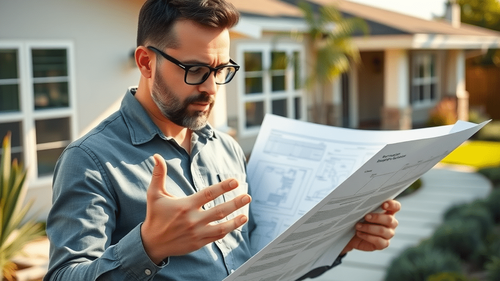 san diego landscape architect analyzing outdoor space with blueprints
