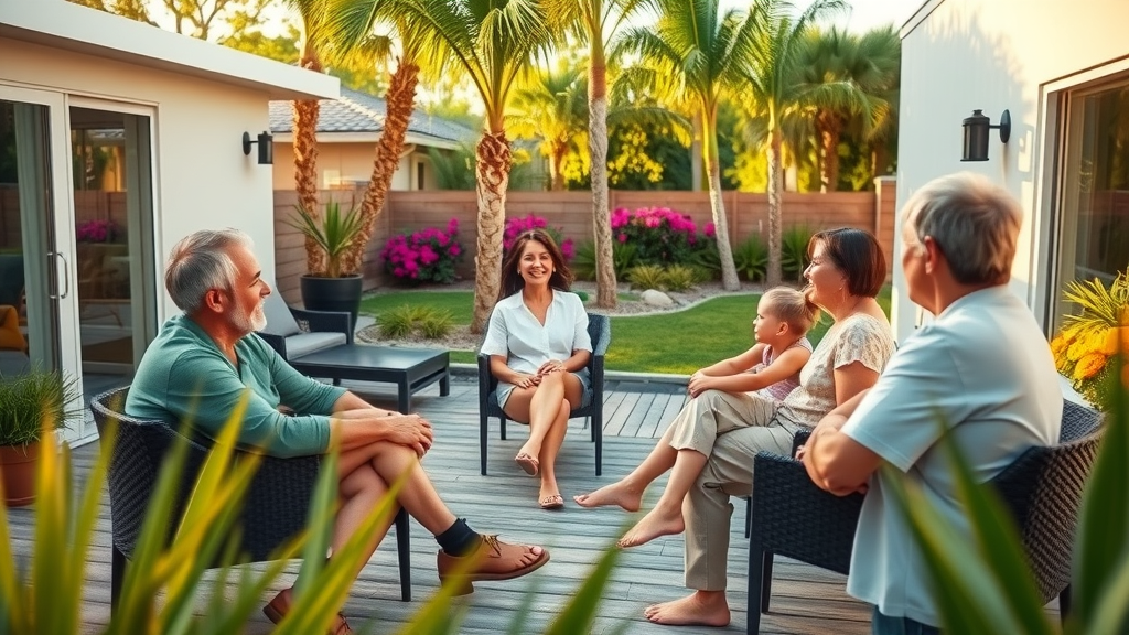sunny modern San Diego backyard remodeled deck vibrant landscaping patio and deck remodeling san diego ca