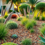 San Diego Winter Climate: What It Means for Your Garden | Breceda Landscape San Diego Winter Climate: What It Means for Your Garden A landscaped front yard with various drought-tolerant plants and succulents, surrounded by brown gravel, in front of a house with a light-colored exterior and neatly trimmed bushes.